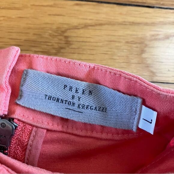 Preen Thornton Bregazzi Coral Pink Cotton Tailored Structured Sundress Large - Picture 5 of 15